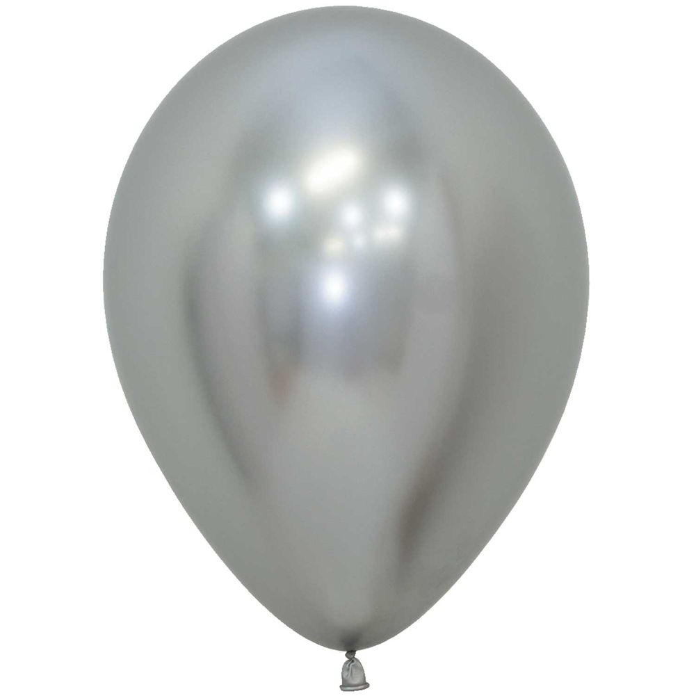 Sempertex 11" Reflex Silver Latex Balloons (50ct)