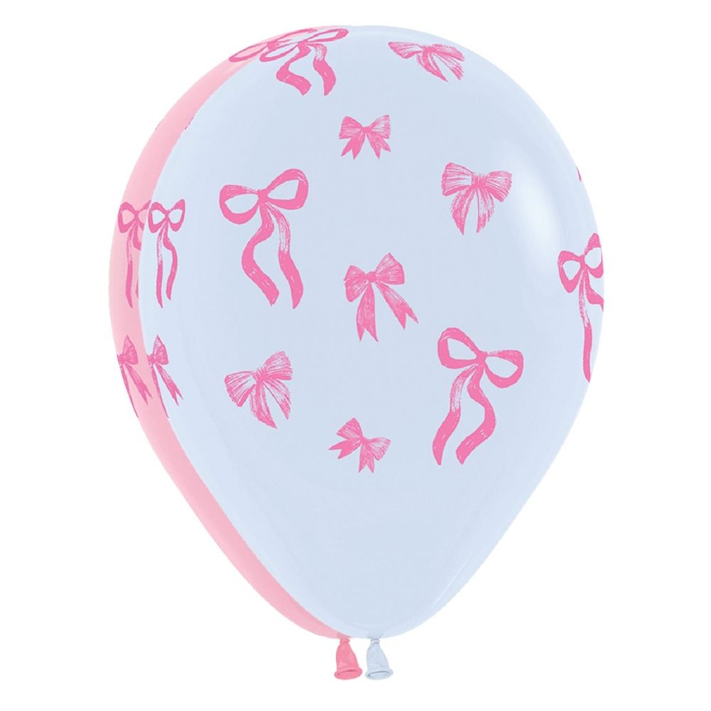 11" Pretty Bows Around Latex Balloons (50ct)