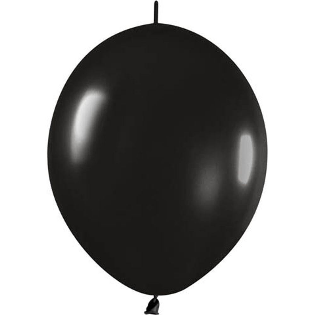 Sempertex 12" Deluxe Black Link-O-Loon Latex Balloons (50ct)