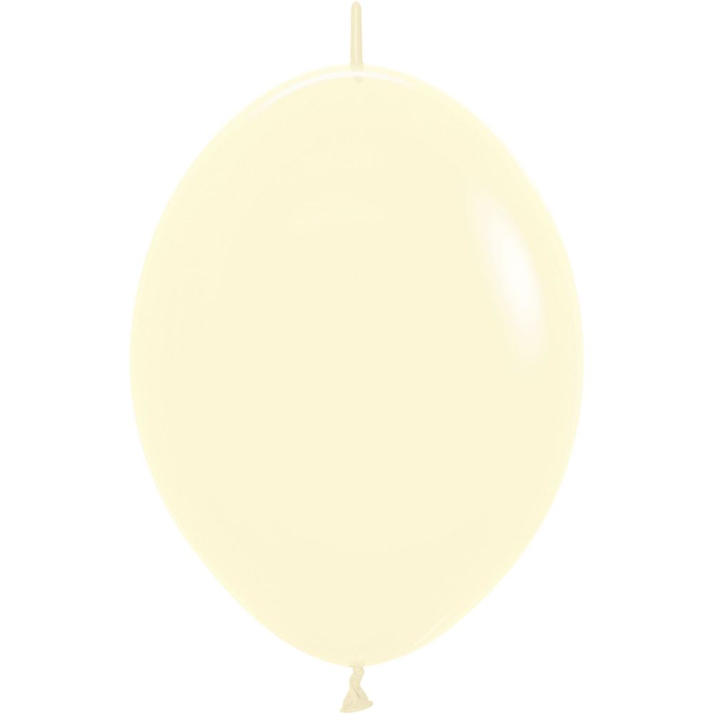 Sempertex 6" Pastel Matte Yellow Link-O-Loon Latex Balloons (50ct)