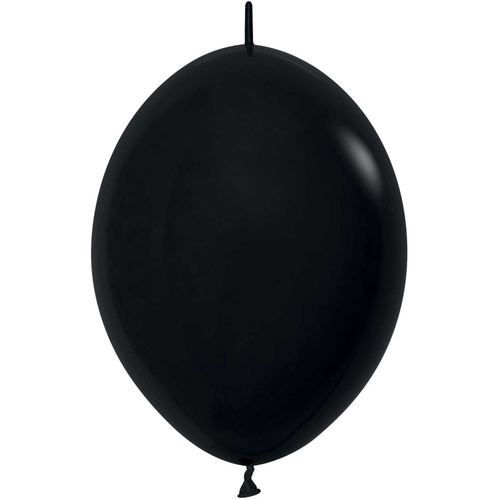Sempertex 6" Deluxe Black Link-O-Loon Latex Balloons (50ct)