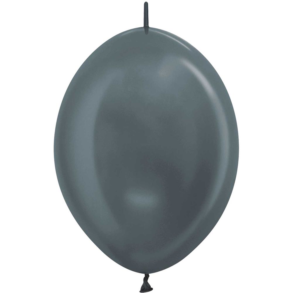 Sempertex 6" Metallic Graphite Link-O-Loon Latex Balloons (50ct)