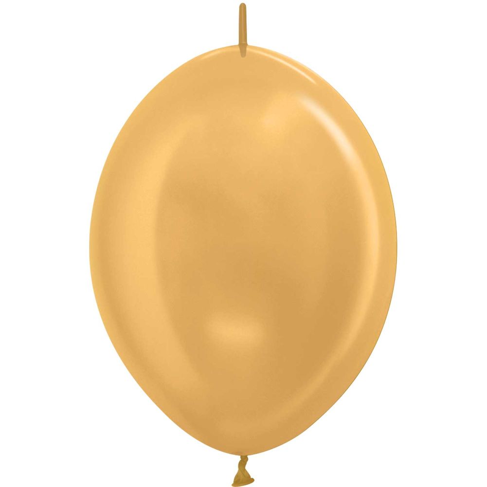 Sempertex 6" Metallic Gold Link-O-Loon Latex Balloons (50ct)