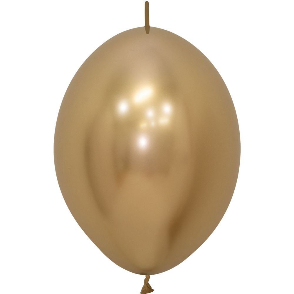 Sempertex 6" Reflex Gold Link-O-Loon Latex Balloons (50ct)