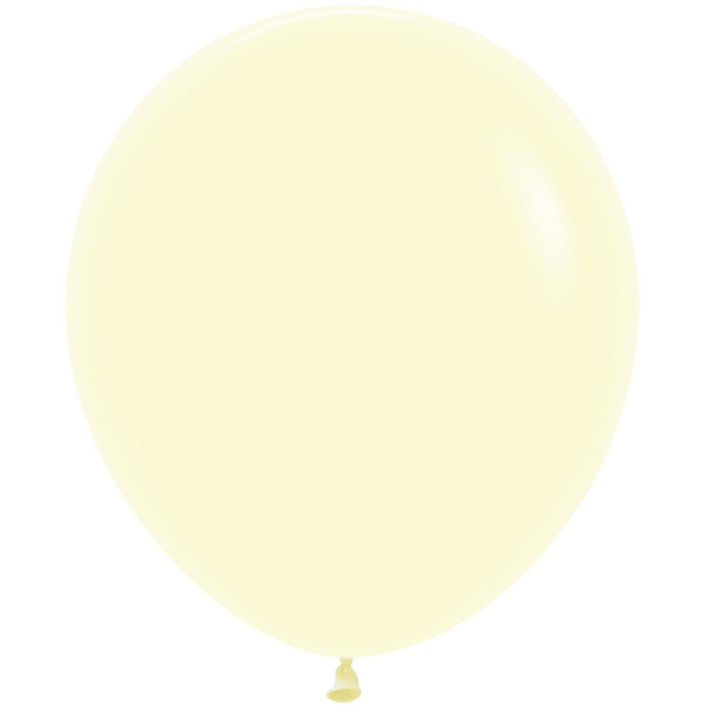 Sempertex 18" Pastel Matte Yellow Latex Balloons (25ct)