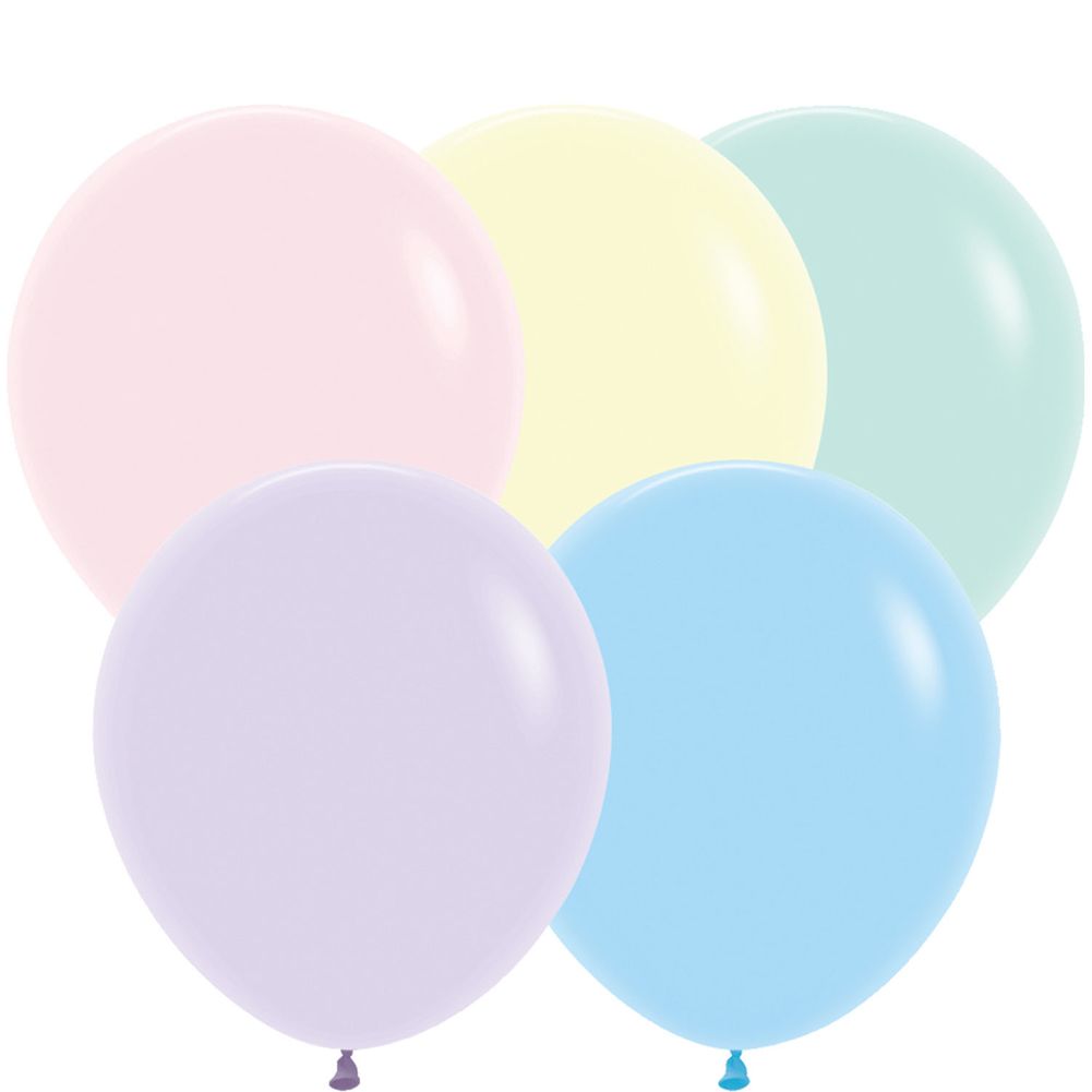 Sempertex 18" Pastel Matte Assorted Latex Balloons (25ct)