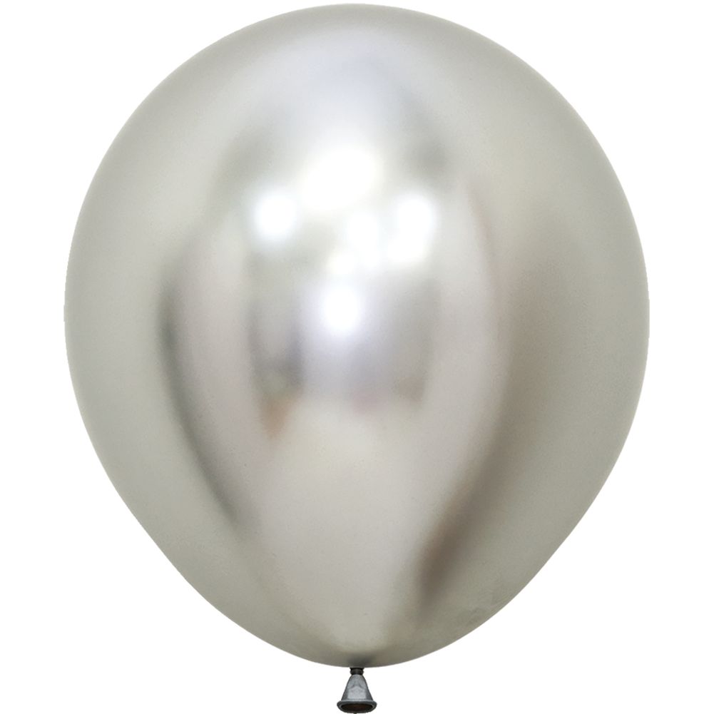 Sempertex 18" Reflex Silver Latex Balloons (15ct)
