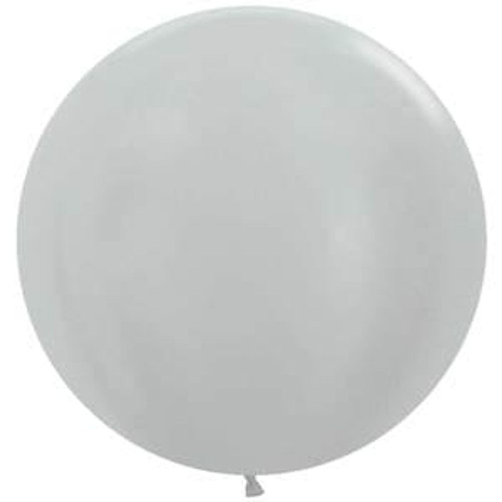 Sempertex 24" Metallic Silver Latex Balloons (10ct)