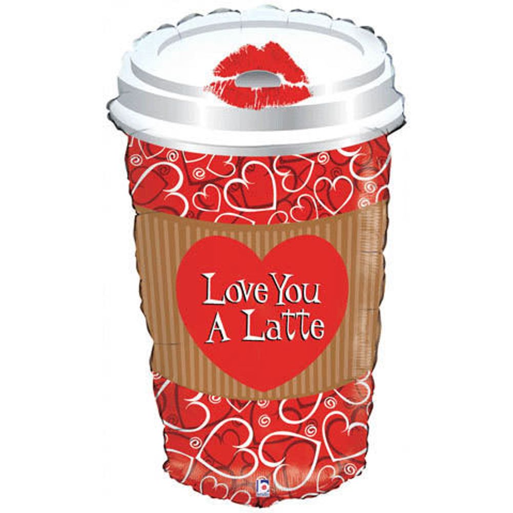 28" Love You A Latte Helium Shape