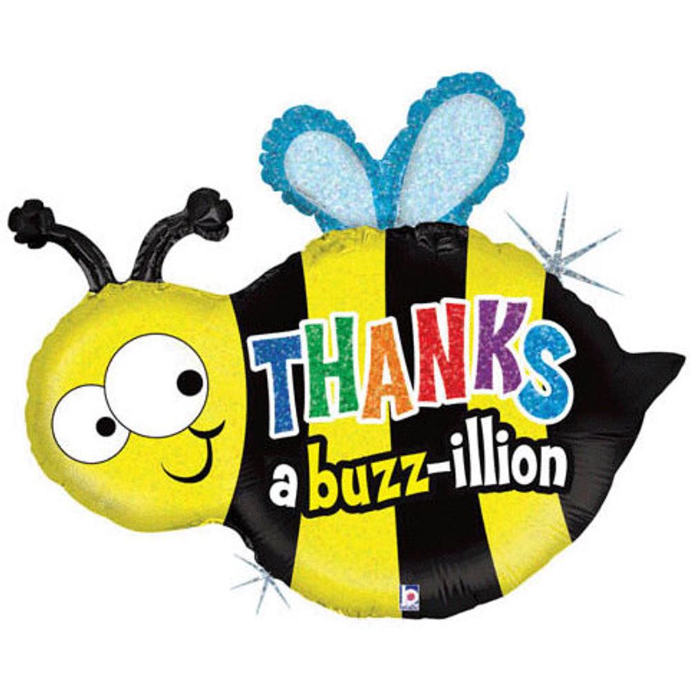 30" Thanks A Buzzillion Holographic Helium Shape