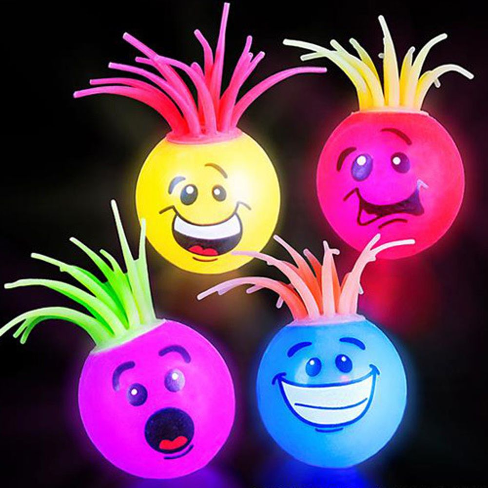2" Light-up silly Face Ball (12ct)