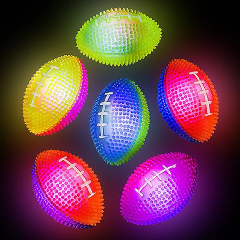 3" Light-up Spiky Two-Tone Football (12ct)