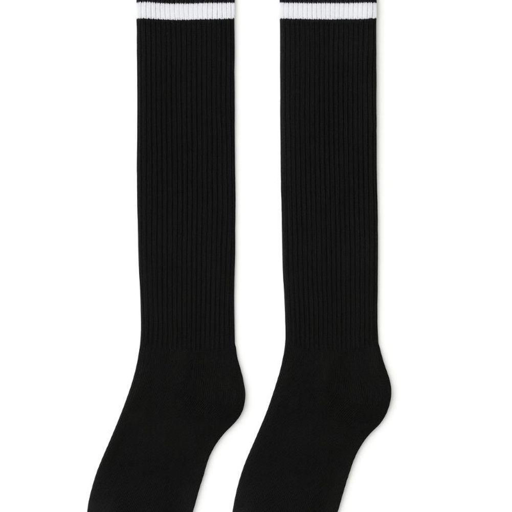 Black Knee High Striped Socks
