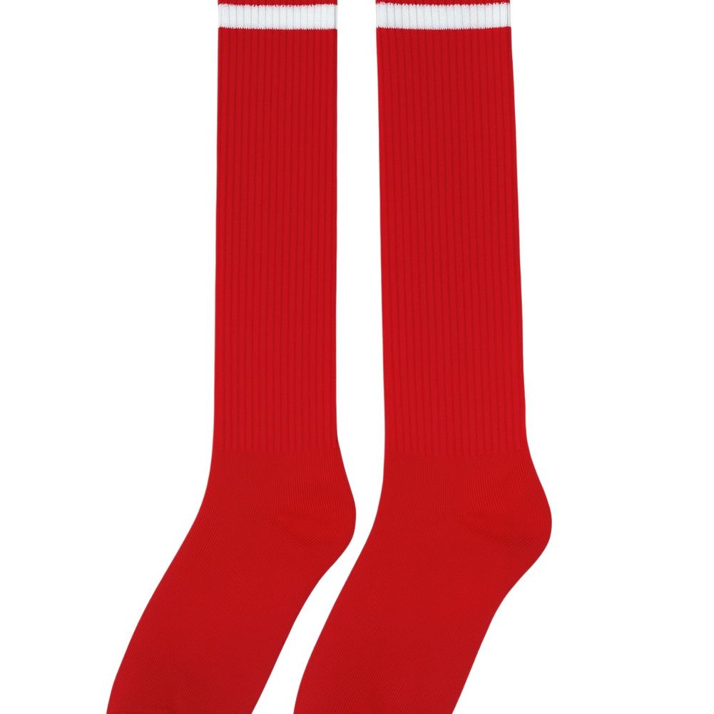 Red Knee High Striped Socks