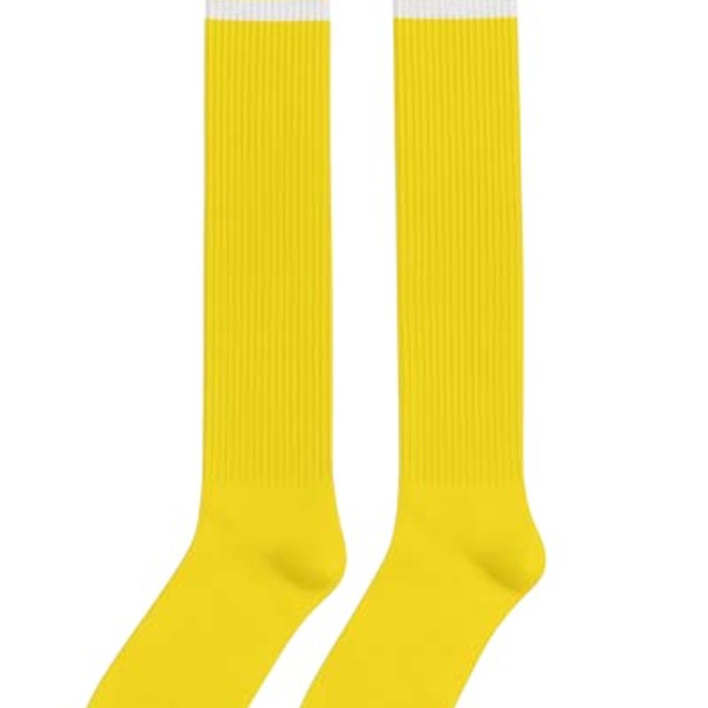 Yellow Knee High Striped Socks