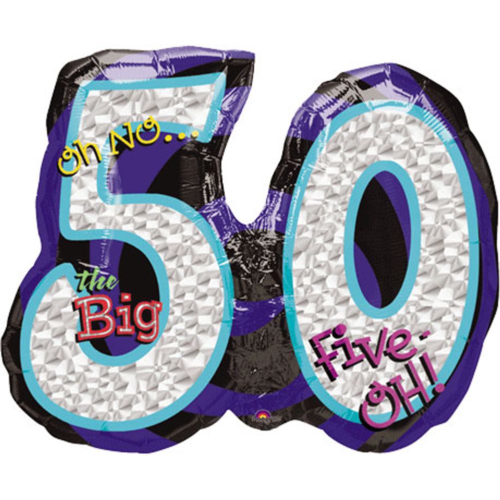 Oh No 50 Birthday Shape Flat Prismatic