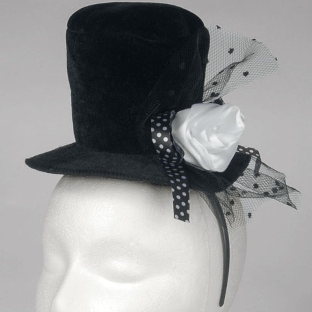 Headband Mini Top Hat With Flower