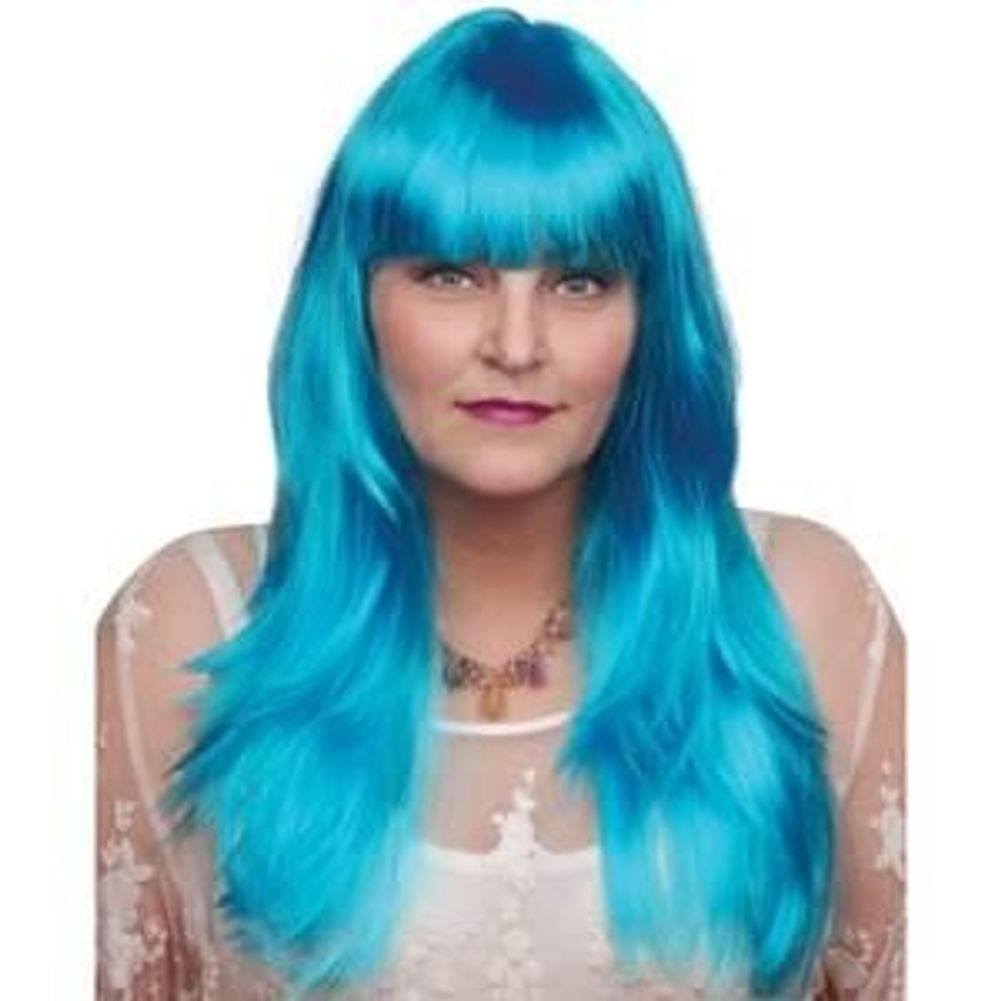 Neon Blue Long Wig