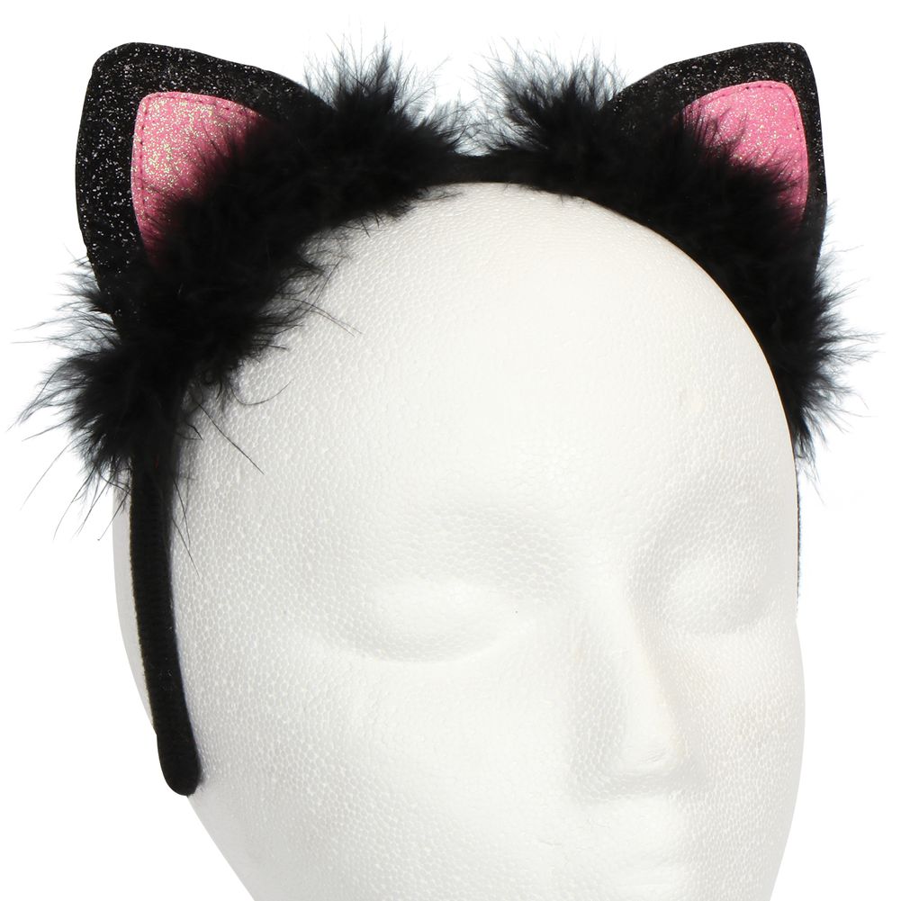 Red Glitter Cat Headband