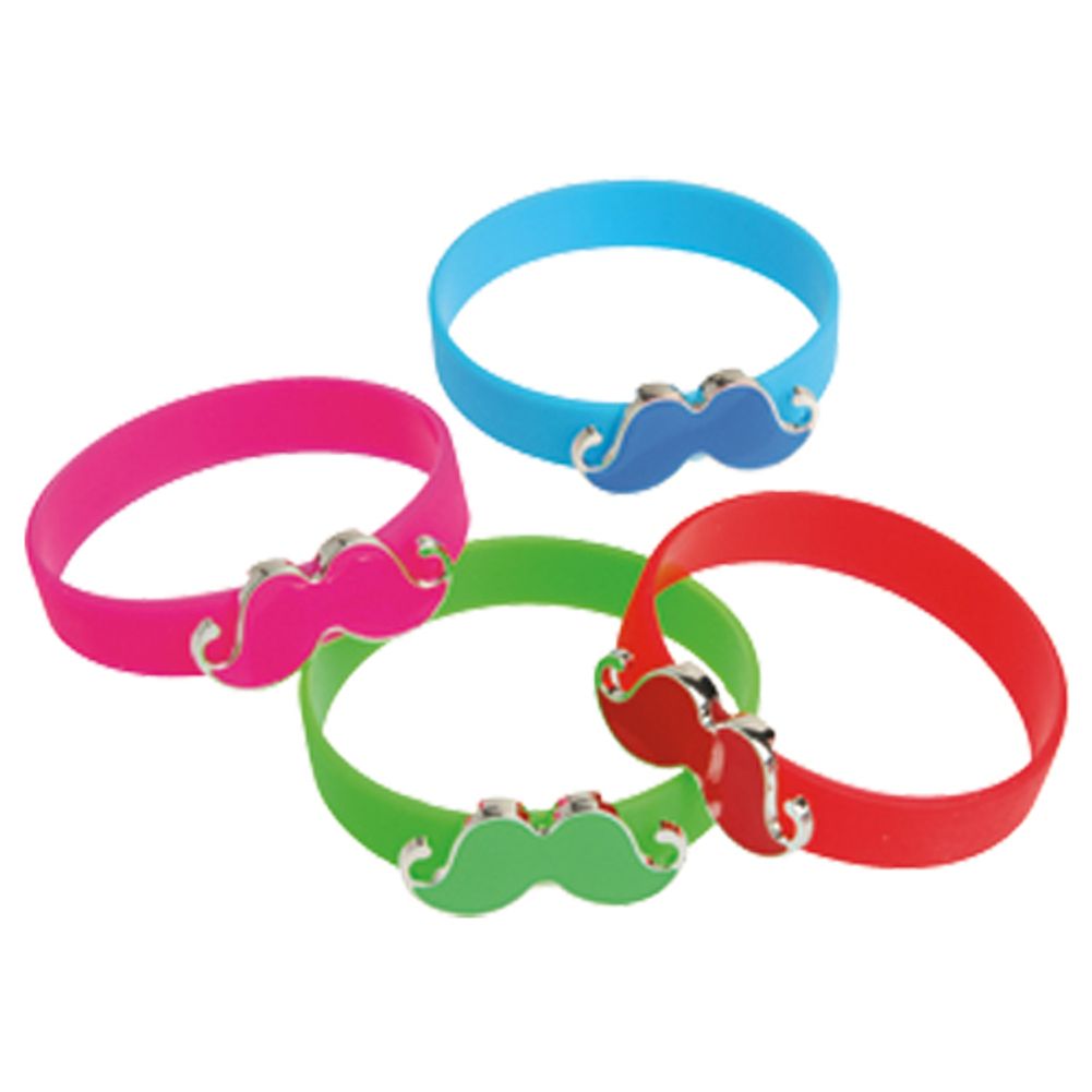 Mustache Silicon Bracelets (12ct)