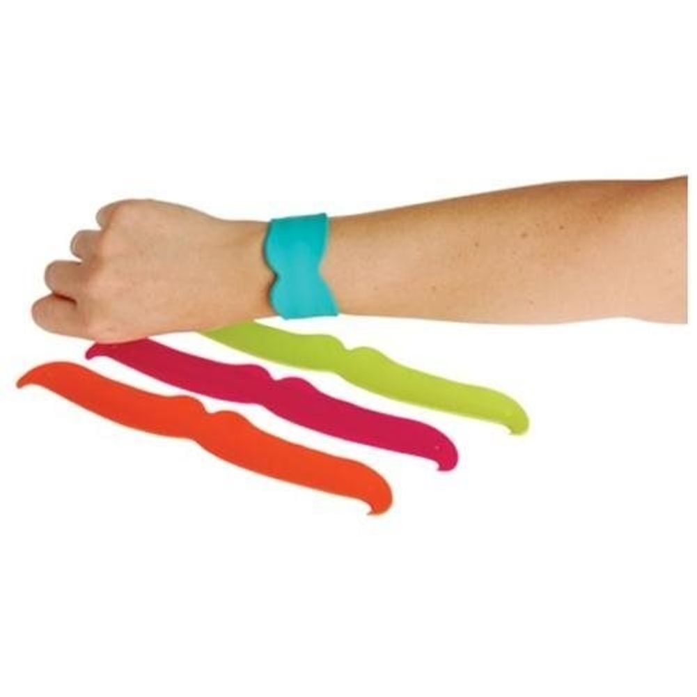 Mustache Silicone Slap Bracelets (12ct)