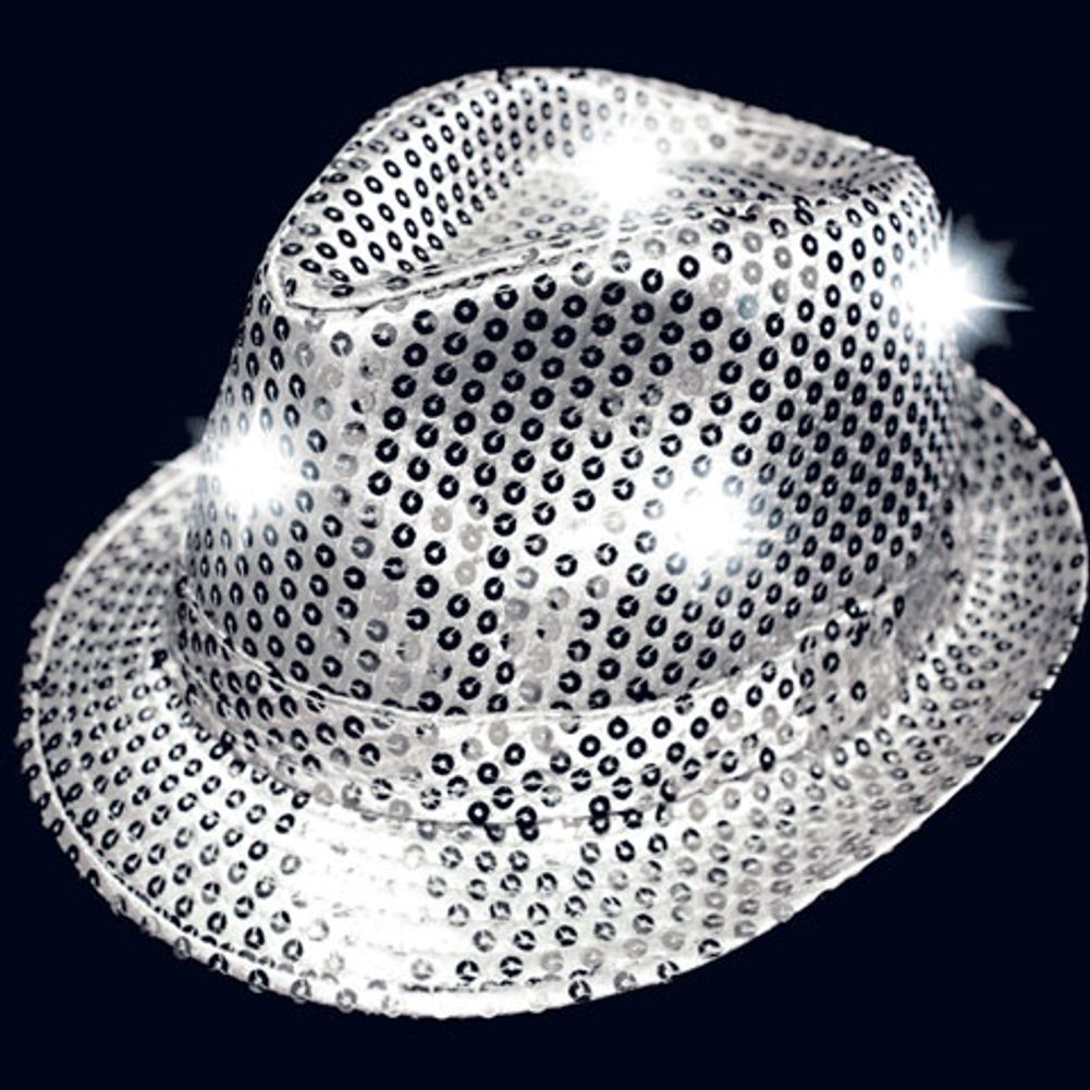 Silver Sequin Led Fedora