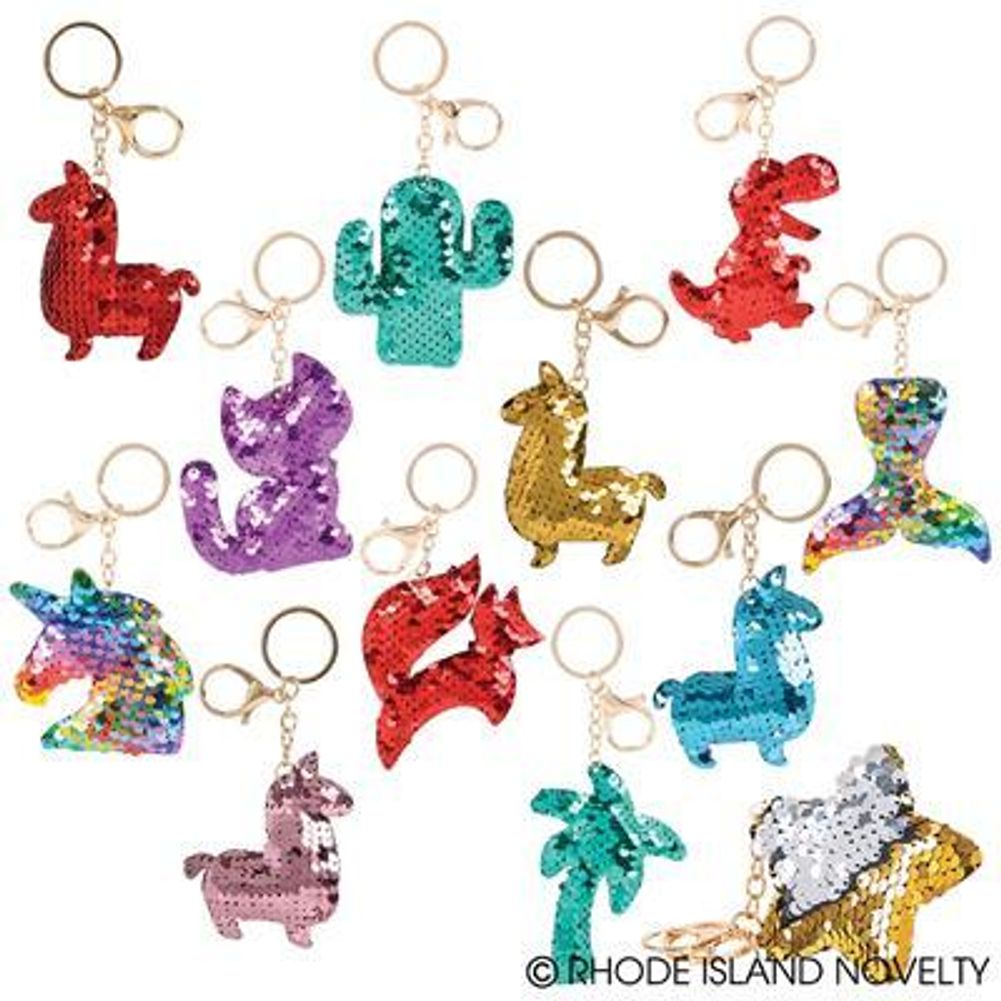 3" Flip Sequin Keychain Assortment (36 ct)
