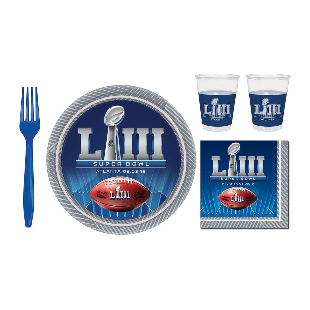 Super Bowl 53 Super Value Tableware Party Pack for 24 Guests