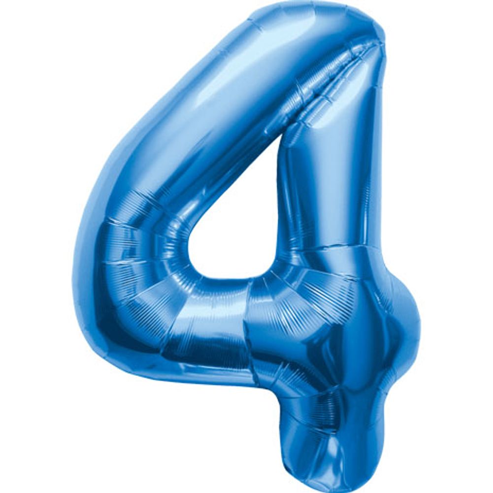 34" Number 4 Blue