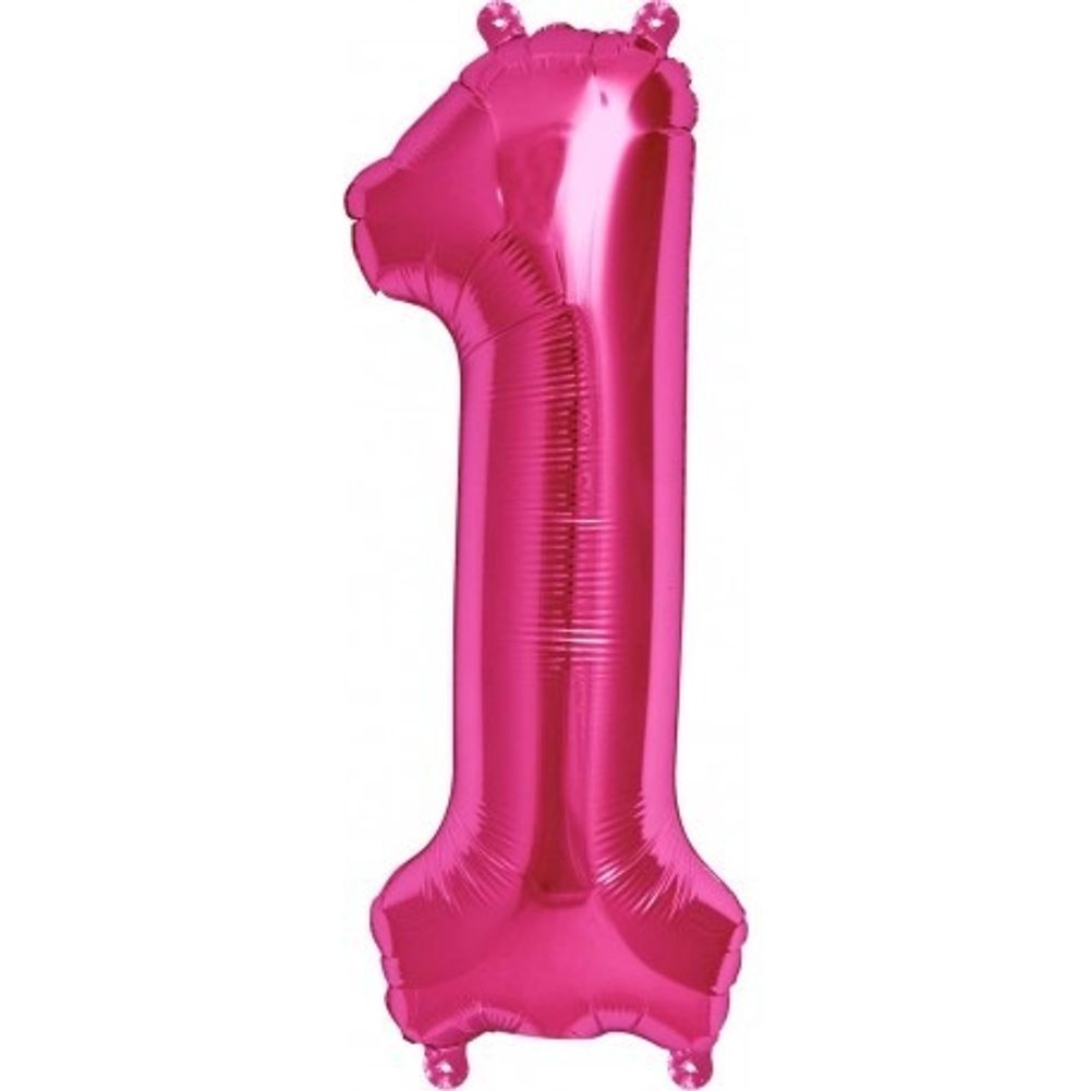 16" #1 Balloon - Magenta
