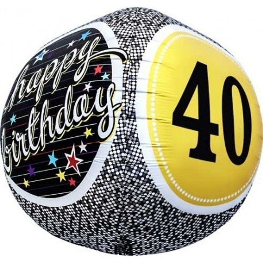 17" 40th Birthday Milestone Sphere Balloon