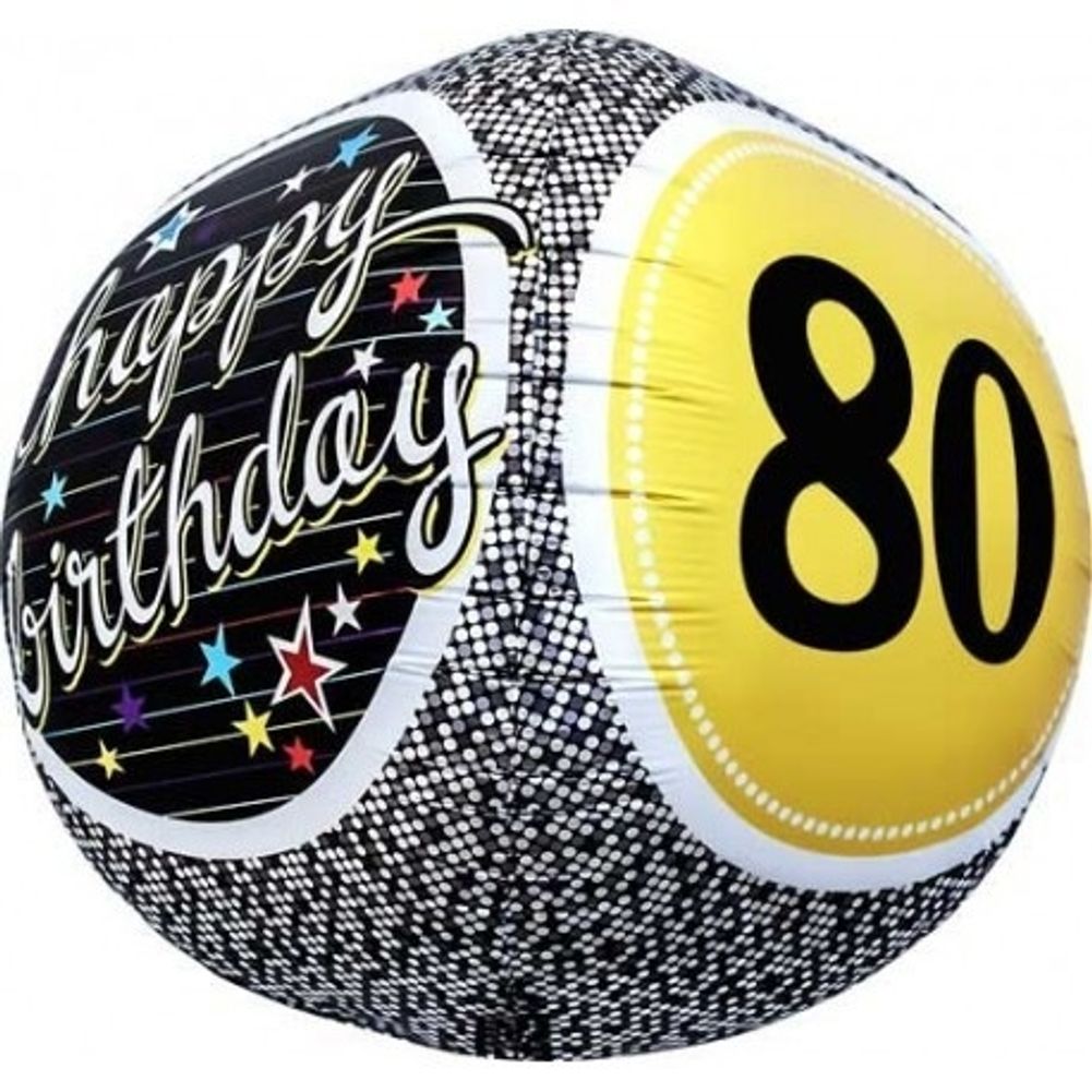 17" 80th Birthday Milestone Sphere Balloon