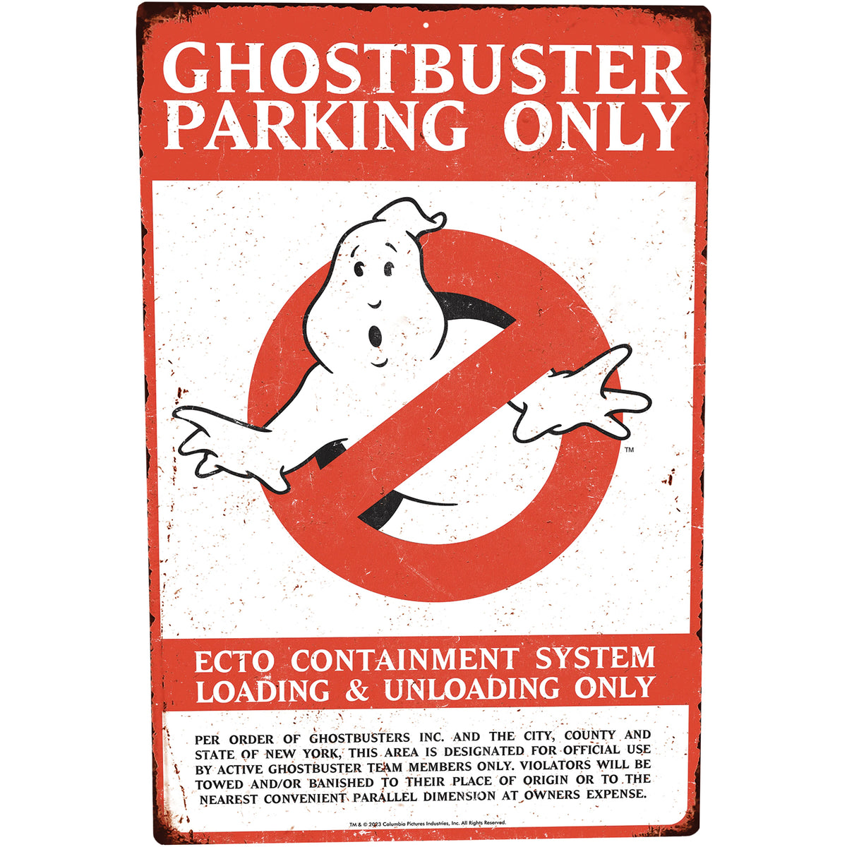 Ghostbusters Parking Only Metal Sign Ghostbusters