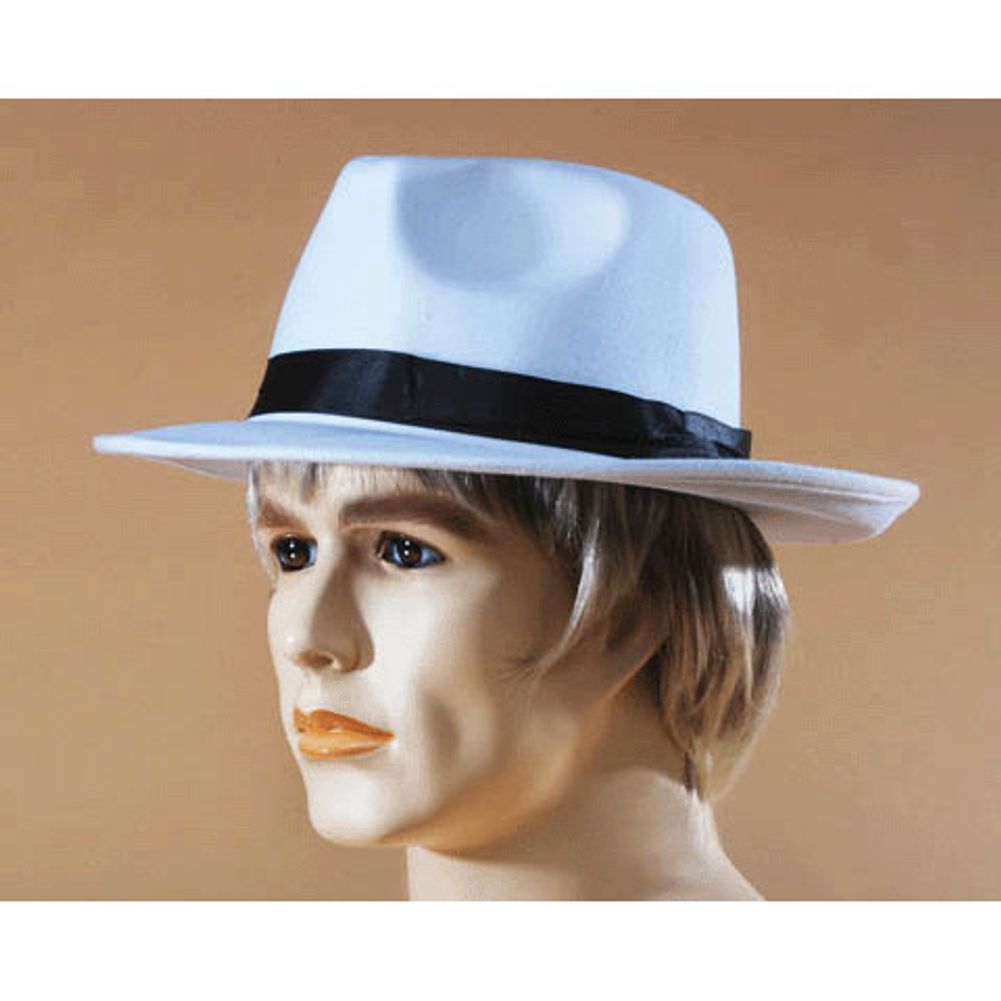 White Fedora With Black Band