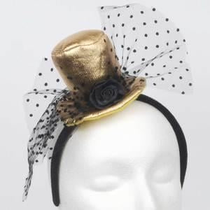 Mini Gold Top Hat Headband