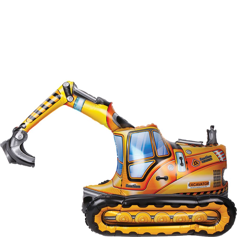 Excavator 4D Button Air Inflate Foil Balloon (1ct)
