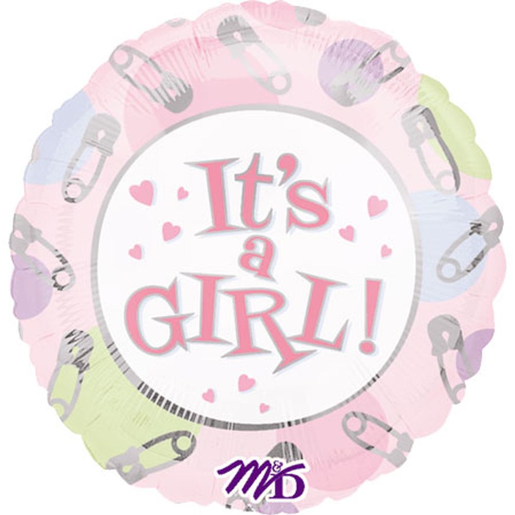 It's A Girl Dots & Pins Mini Balloon (1 ct)