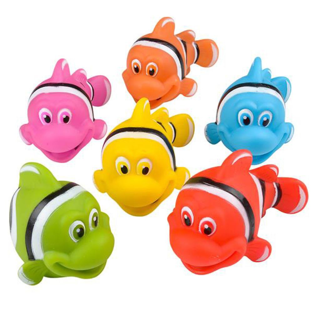 3" Clown Fish Rubber Water Squirters (12ct)