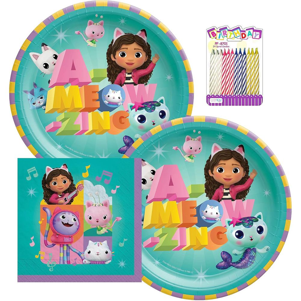 Gabby's Doll House Tableware Party Kit for Cake (16 Guests)