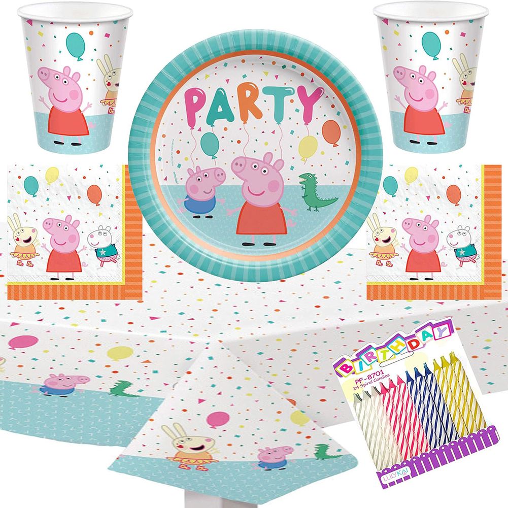 Peppa Pig Deluxe Tableware Party Kit for Pizza (16 Guests)
