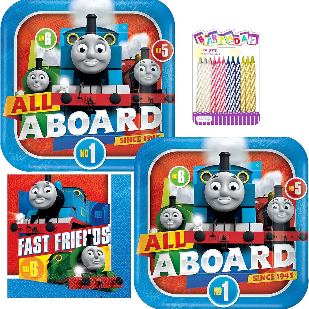 Thomas the Tank Engine Train and Friends Tableware Party Kit for Pizza (16 Guests)