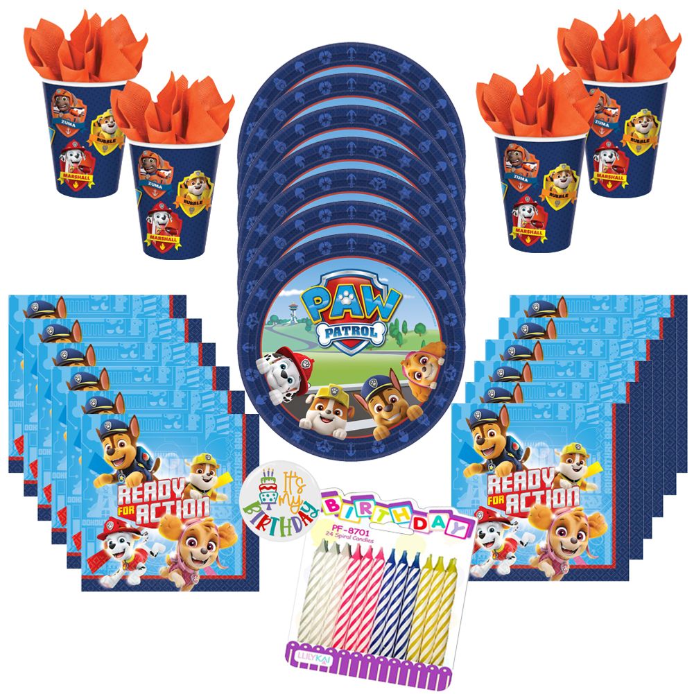Paw Patrol Adventures Tableware Party Kit for Pizza (16 Guests)