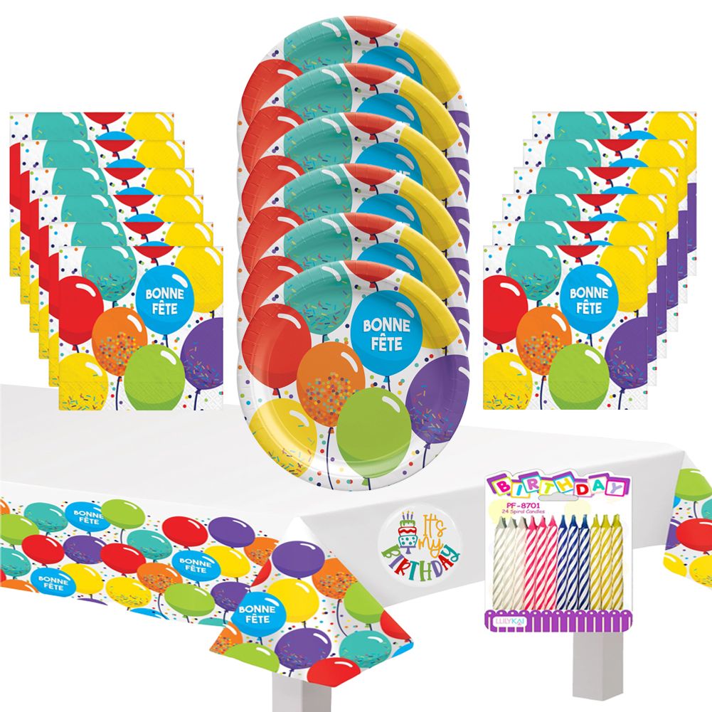 Bonne Fete Deluxe Tableware Party Kit for Pizza (16 Guests)