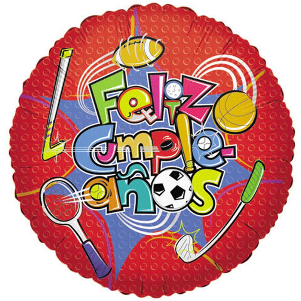 18" Feliz Cumpleanos Sports