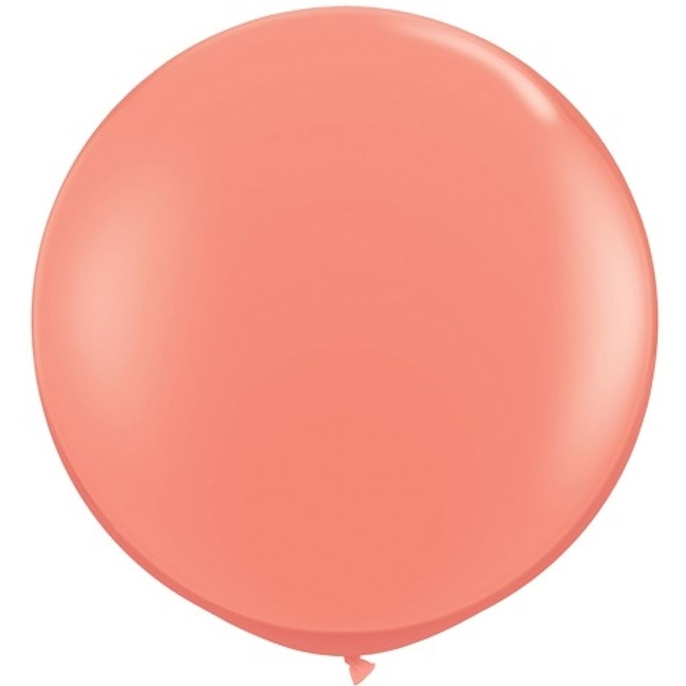 Qualatex Fashion Tone 36" Round Solid Color Coral Pink Latex Balloons (2 ct)