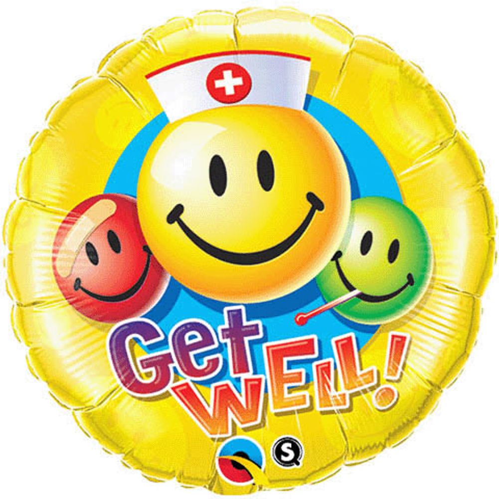 18" Get Well Smiley Faces