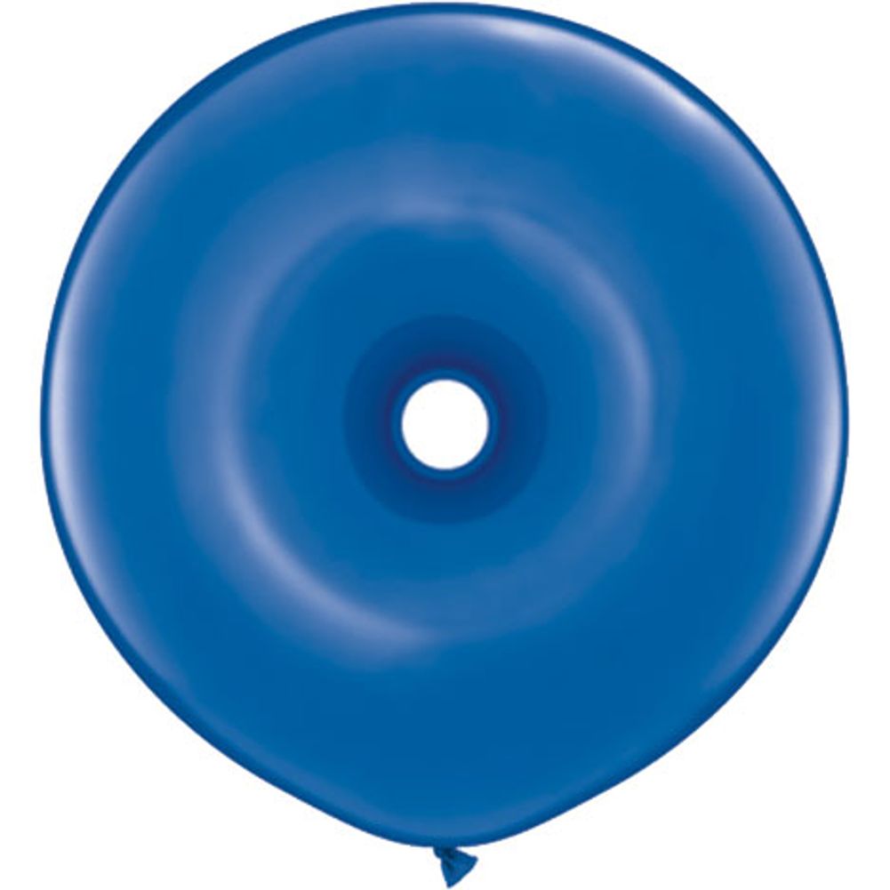 Qualatex 16" Geo Donut Sapphire Blue Latex Balloons (25ct)