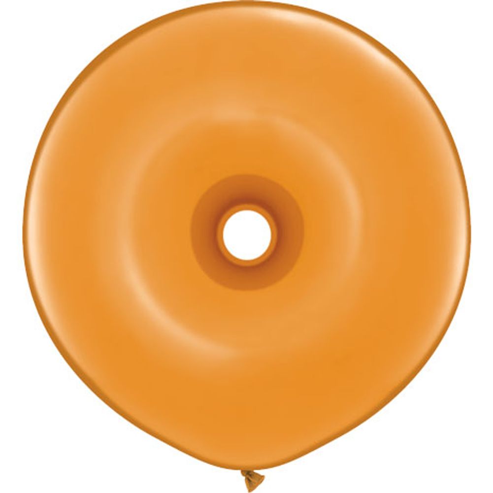 Qualatex 16" Geo Donut Mandarin Orange Latex Balloons (25ct)