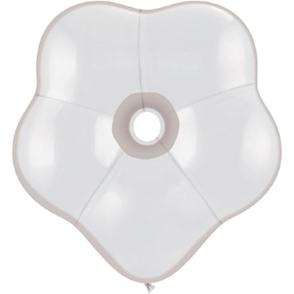 Qualatex 16" Geo Blossom White Latex Balloons (25ct)
