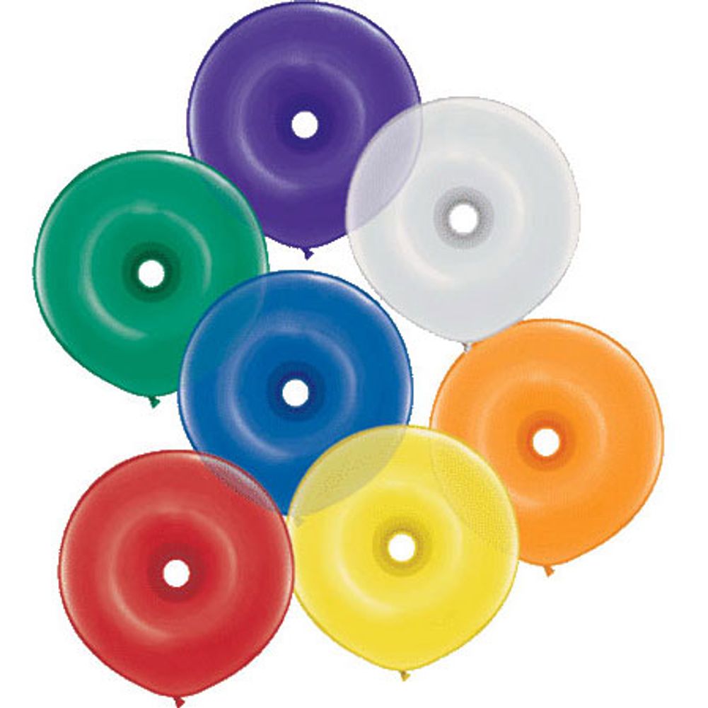 Qualatex 16" Geo Donut Jewel Tones Latex Balloons (10ct)